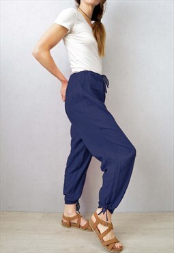 Vintage Linen Work Pants 1940s Harem Lounge Pants