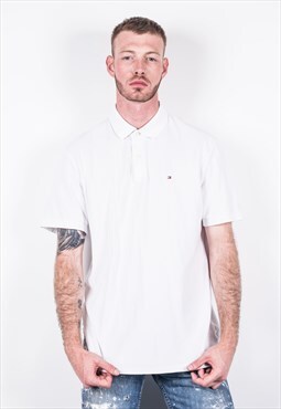 Vintage 1990s White Tommy Hilfiger Polo Shirt