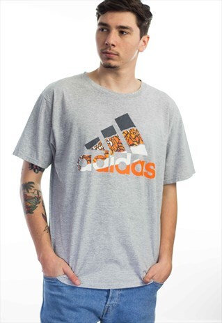 VINTAGE ADIDAS LOGO T-SHIRT 90S XL 6.5