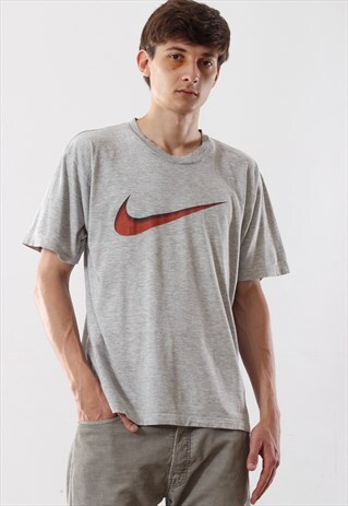 VINTAGE NIKE TEE 90S GREY BIG LOGO
