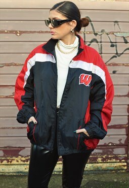 Y2K vintage USA Pro Sport Wisconsin football bomber jacket