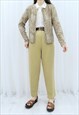 90S VINTAGE BEIGE YELLOW HIGH WAISTED TROUSERS