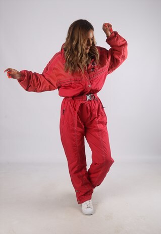 VINTAGE FULL SKI SUIT SNOW SPORTS 90'S UK 12 MEDIUM (JHBD)