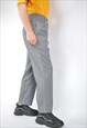 VINTAGE GREY STRIPED CLASSIC 80'S STRAIGHT SUIT TROUSERS 