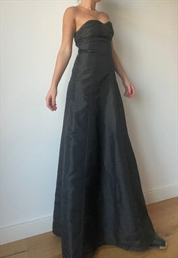 Vintage Long Black Nylon Dress