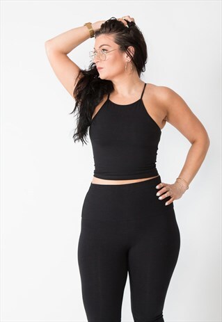 EKA RACER CROP TOP IN BLACK