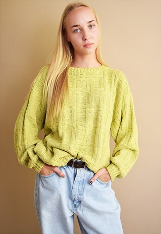 90'S NORMCORE OVERSIZED KNITTED PASTEL MOMS JUMPER TOP