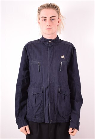 ADIDAS MENS VINTAGE JACKET MEDIUM BLUE 90S