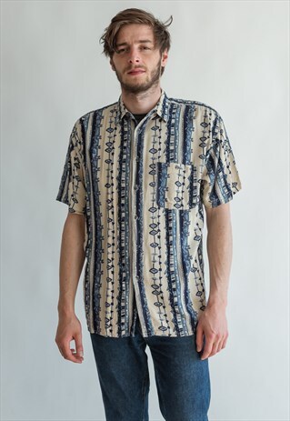 VINTAGE 80S FUNKY PATTERNED SHIRT