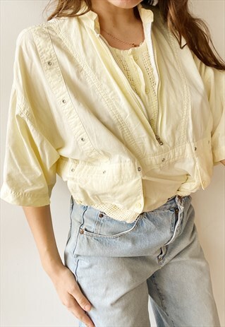 VINTAGE 80S LE CITRON PASTEL OVERSIZED BLOUSE T-SHIRT TOP