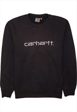 Vintage 90's Carhartt Sweatshirt Spellout Crew Neck Black