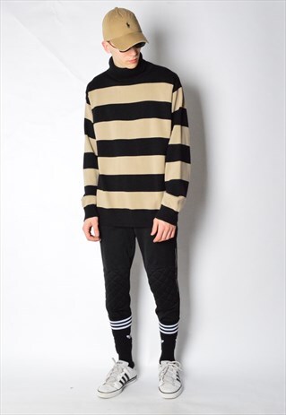 VINTAGE 90S STRIPED TURTLE NECK JUMPER
