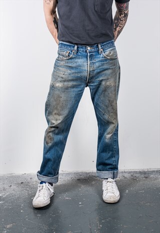 VINTAGE BLUE LEVI'S 501 PAINT JEANS