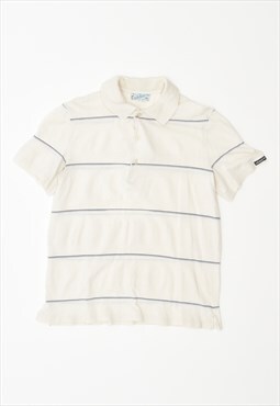 Vintage Adidas Polo Shirt Stripes Off White