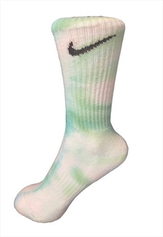 Hand Dyed Nike Sock - Light Green 1 pair 