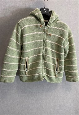 PACHAMAMA Handmade in Nepal Wool Striped hoodie vintage size
