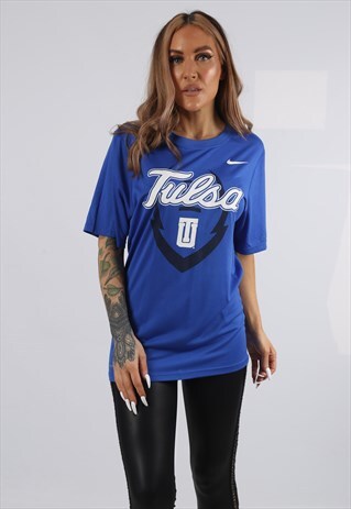 VINTAGE NIKE TULSA UNIVERSITY T-SHIRT SPORT TOP UK 10 (9B9T