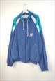 VINTAGE  CRAZY TRACK JACKET 80S SPORT IN BLUE XL