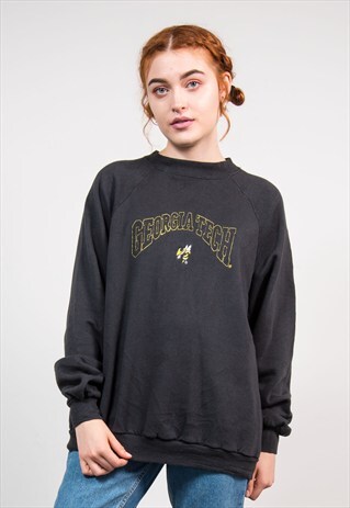 VINTAGE 90'S BLACK USA COLLEGE SWEATSHIRT