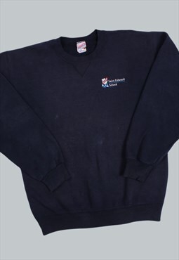 Vintage 90's Sweatshirt Navy Saint Edward College Jumper