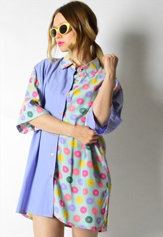 VINTAGE 80S COLOURFUL SUMMER FESTIVAL SHIRT