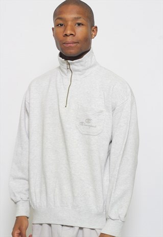 VINTAGE CHAMPION 1/4 ZIP POCKET SWEATSHIRT
