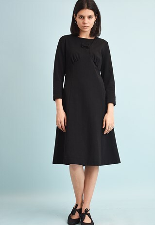 VINTAGE 70'S RETRO ELEGANT SHIMMER MIDI DRESS