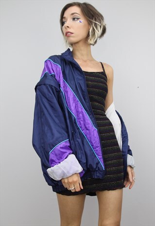 VINTAGE 80S 90S OVERSIZED FESTIVAL SHELL JACKET