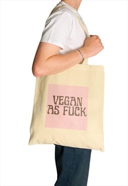 Vegan As F Funny Tote Bag Slogan Print