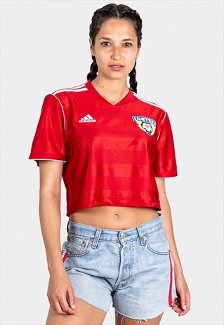 VINTAGE 80S ADIDAS SPORT CROP T-SHIRT / S4146