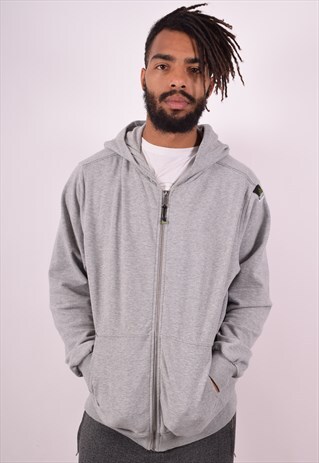 ADIDAS MENS VINTAGE HOODIE JACKET LARGE GREY 90S