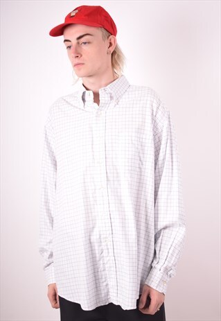 BROOKS BROTHERS MENS VINTAGE SHIRT XXL WHITE CHECK 90S