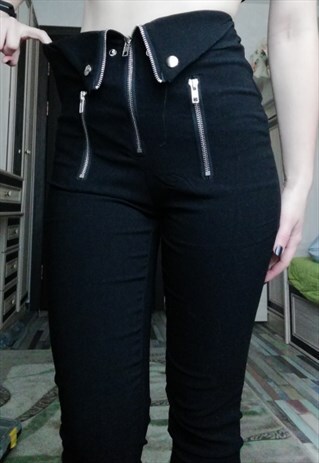 GOTHIC ZIPPER FOLD FIT PANTS