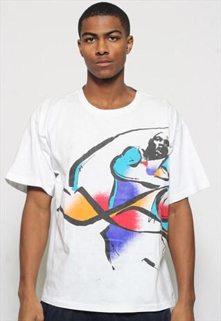 VINTAGE NIKE GRAPHIC BASKETBALL MICHEAL JORDAN T-SHIRT WHITE
