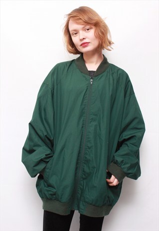 VINTAGE 90' AMAZING GREEN UNISEX BOMBER JACKET