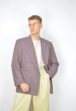 Vintage purple classic 80's double breasted suit blazer