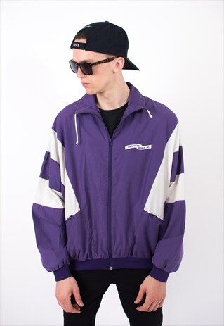 VINTAGE 90S PURPLE LIGHTWEIGHT BOMBER JACKET