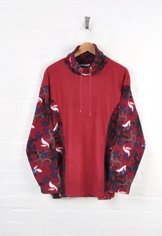 Vintage Fleece Retro Pattern Red Medium