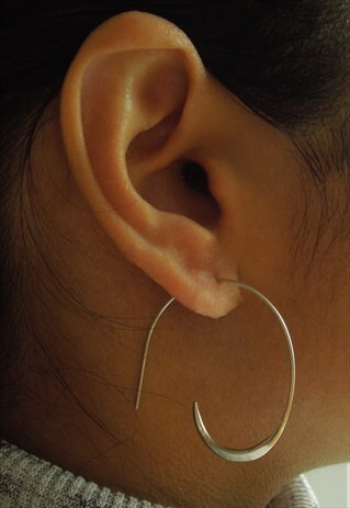 STERLING SILVER HOOP EVENING EARRINGS