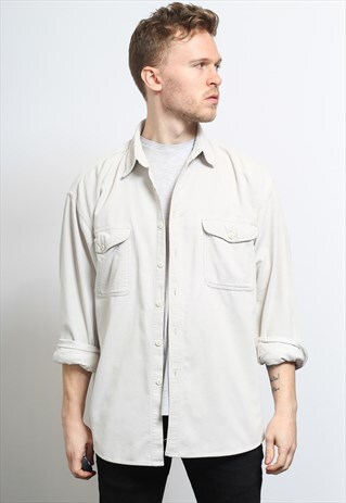 VINTAGE CORDUROY CORD SHIRT BEIGE