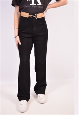 Vintage Trussardi Flare Trousers Casual Suede Black