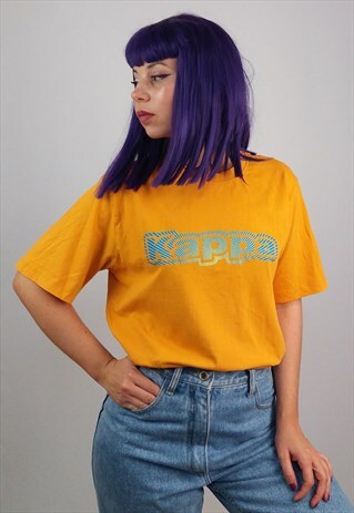 VINTAGE 90'S KAPPA LOGO T-SHIRT IN ORANGE