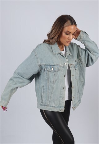 VINTAGE ENERGIZER DENIM JACKET OVERSIZED FITTED UK 16 (53J)