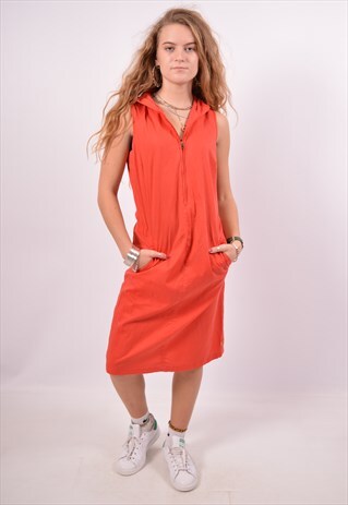 VINTAGE CALVIN KLEIN HOODED DRESS RED