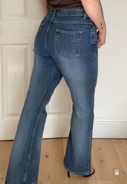 Vintage Y2K 00s Rhinestone Denim Jeans Size 14 