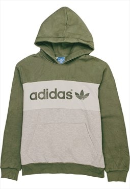 Vintage 90's Adidas Hoodie Spellout Pullover Khaki Green
