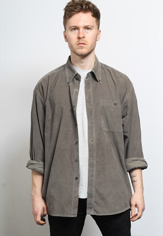 VINTAGE CORDUROY CORD SHIRT GREY