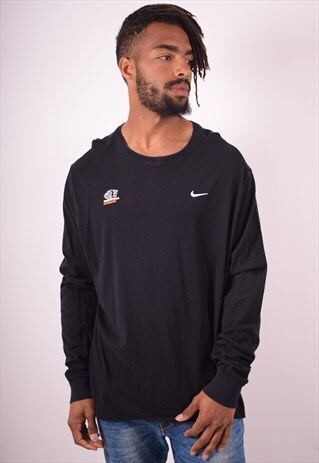 NIKE MENS VINTAGE TOP LONG SLEEVE 2XL BLACK 90S