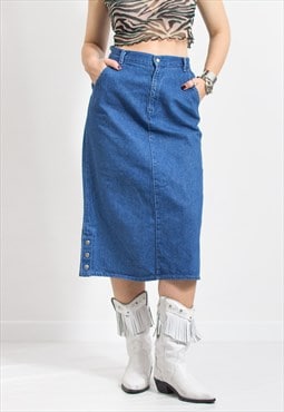 Levi's denim skirt Vintage midi blue women size L