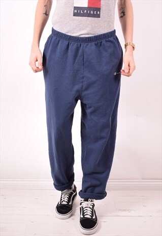 CHAMPION MENS VINTAGE TRACKSUIT TROUSERS XL NAVY BLUE 90S